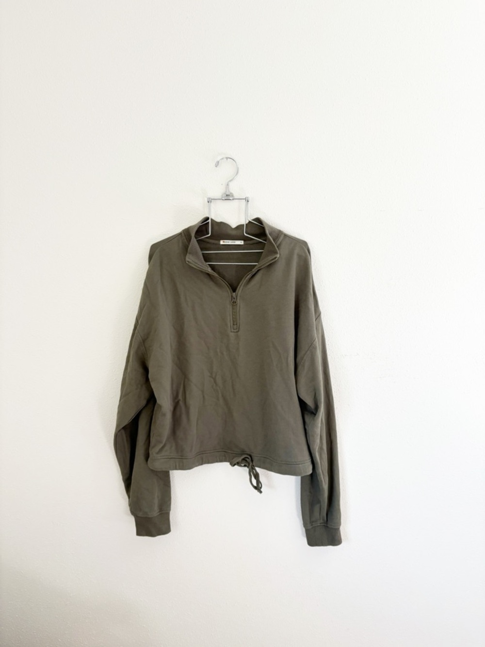 Marine Layer Rory Half-Zip Sweatshirt Olive Green Women's Long-Sleeve Pullover
